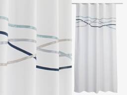 Coastal White Navy Curtains - Scandinavian Style Minimalist Beach Hut Drapes, Nautical House Curtain Panels Made To Measure