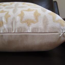 Gold Ikat Pillow Cover, Waverly Stardust Jacquard, Decorative Throw - 20x20 - thumbnail 3