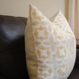 Gold Ikat Pillow Cover, Waverly Stardust Jacquard, Decorative Throw - 20x20 - thumbnail 2