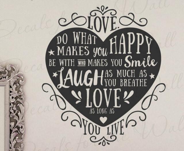 Love Do What Makes You Happy Who Smile Laugh Breathe As Long Live Rachel Ann Nunes Lds Mormon Wall Decal Vinyl Art Q93 - image 1
