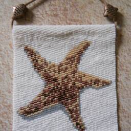 Starfish Beaded Wall Hanging, Peyote Stitch - thumbnail 2