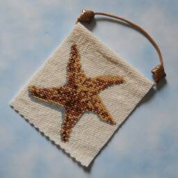 Starfish Beaded Wall Hanging, Peyote Stitch - thumbnail 3