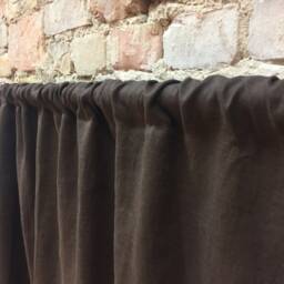 Brown Linen Curtain Panel Stone Wash Drapes, Custom Length - thumbnail 3