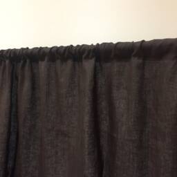 Brown Linen Curtain Panel Stone Wash Drapes, Custom Length - thumbnail 4