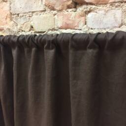 Brown Linen Curtain Panel Stone Wash Drapes, Custom Length