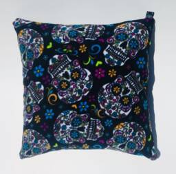 Great Day Of The Dead Candy/Sugar Skull Design On A Fleece Cushion Cover Fits 18