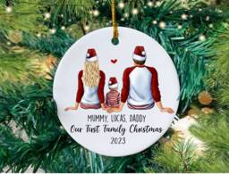 Personalized Family Christmas Bauble Custom Ceramic Tree Decoration