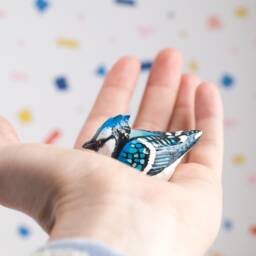 Blue Jay Miniature - Backyard Bird Songbird Figurine - thumbnail 3