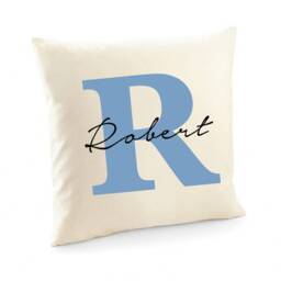 Name & Initial Cushion Cover/Gift For Couple Unique Home Gift Christmas Her Him - thumbnail 2