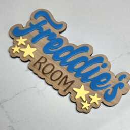 star Themed Children's Room Sign - Bedroom Door Wall Hanging Personalised Kids Decor Nursery Kids Plaque - thumbnail 2