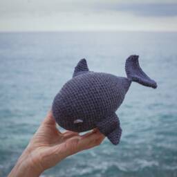 Whale, Crochet Blue Grey Whale, Cachalot, Baby Shower, Stuffed Whale Toy, Humpback Ocean, Kids Room Decor, Birthday Gift - thumbnail 4