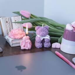 Cherub Angel Vegan Soy Wax Candle - Baptism Favor Gift - thumbnail 2