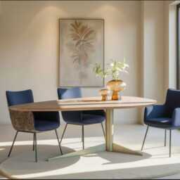 Oak Modern Dining Table Ashby - thumbnail 3