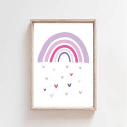 Pink & Purple Rainbow Print, Girls Nursery Prints, Decor, Bedroom Wall Art, Playroom - thumbnail 2