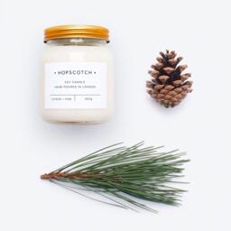 Cedar + Pine Scented Candle Hopscotch Home Decor Soy Perfect Gift For Her, Wedding Gift, Mum Or Thank You