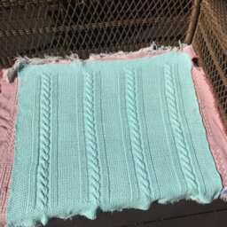Mint Cable Baby Blanket, Baby Shower, Gift, Boy, Girl, Unisex, Unique, Swaddle, Car Seat, Spring, Knit, Summer, Cotton, Soft - thumbnail 2