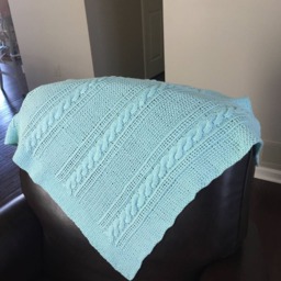 Mint Cable Baby Blanket, Baby Shower, Gift, Boy, Girl, Unisex, Unique, Swaddle, Car Seat, Spring, Knit, Summer, Cotton, Soft - thumbnail 3