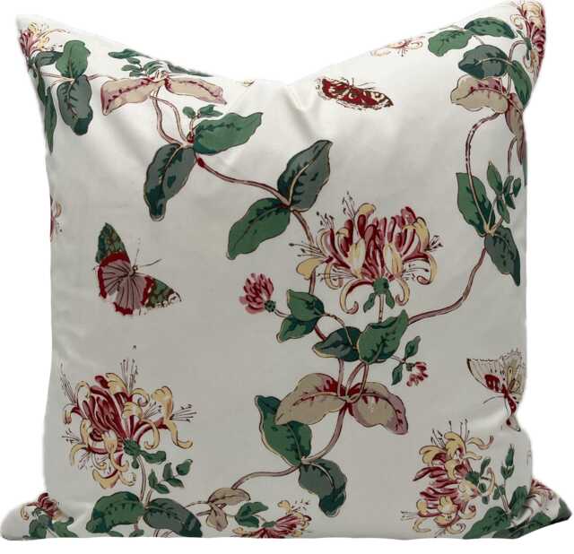 Colefax & Fowler Honeysuckle Red Cushion Cover Pillow Double Sided - image 1