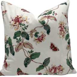 Colefax & Fowler Honeysuckle Red Cushion Cover Pillow Double Sided - thumbnail 2