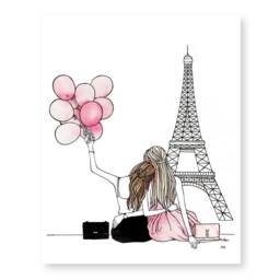 Fashion Wall Art/ Best Friend Gift/ Friendship Print/ Girlfriend Paris Illustration/ Gift For - thumbnail 2
