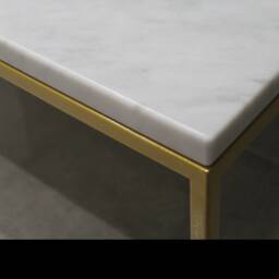 Marble Console Table Gold Powder Coated Mild Steel Frame Carrara - thumbnail 2