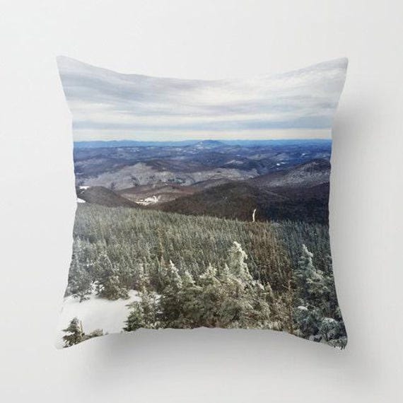 Killington Summit View, Pillow Or Cover Home Decoration, Winter Decor, Interior Design, White, Grey, Winter, Nature, Snow, Ski Decor - image 1