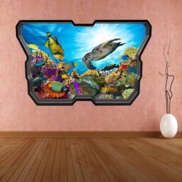 Fishes Sea Turtle Wall Decal Sticker Mural Poster Print Art Kids Bedroom Home Decor Av3 - thumbnail 3