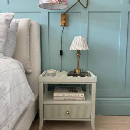 A Pair Of Hectors 2 Bedside Tables With Reeded Drawer Fronts & Wavy Trim Tops - thumbnail 2