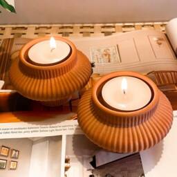 Nordic Ceramic Candle Holder Handmade Minimalist Decor - thumbnail 3
