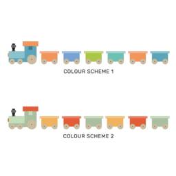 Wooden Train Personalised Framed Print - Christening Gift For Boys Gifts New Baby Children's Bedroom - thumbnail 2