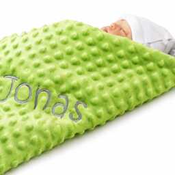 Two-Layer Baby Blanket With Name, Cotton Personalized For Gift Birth, Christening, Shower - Various Colors Stars - thumbnail 4
