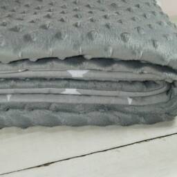 Two-Layer Baby Blanket With Name - Cotton Gray Stars 75 X 100 cm Decke Gift Birth Baptism - 900106 - thumbnail 3