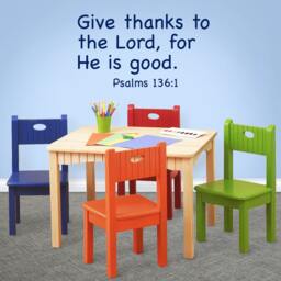 Give Thanks To The Lord, Nursery Wall Decal, Psalms 1361, Childrens Decor, Kids Church, Daycare Preschool Sunday School - thumbnail 1