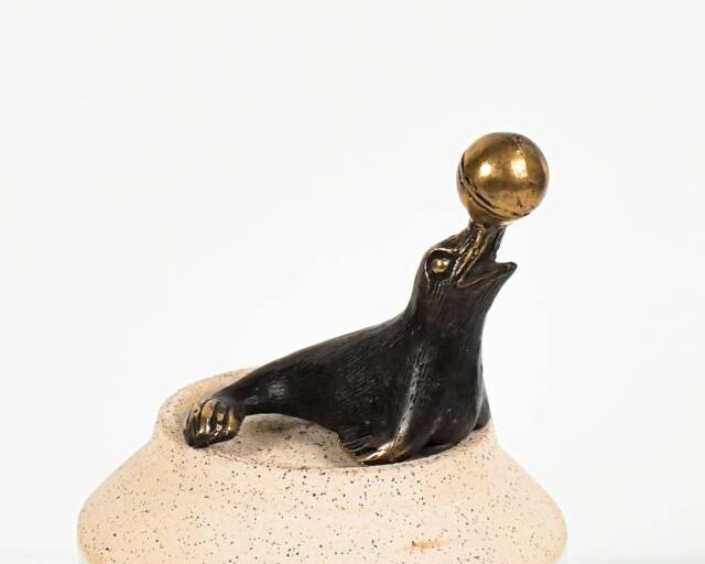 Sea Lion Holding A Ball Figurine, 2.5 - image 1