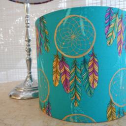 Teal Dreamcatcher Lampshade - thumbnail 2