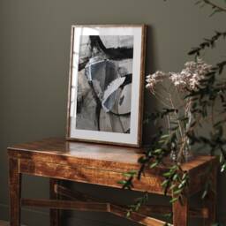 Africa Map - Black & Grey Abstract Painting Of Wall Art Print Traval Poster - thumbnail 2
