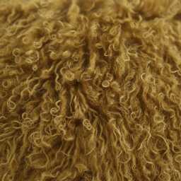 Mustard Yellow Mongolian Sheepskin Fur Cushion Made To Order Custom Sizes Double/Single Sided - thumbnail 2
