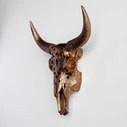 Faux Taxidermy Decorative Carved Bison Skull - Wall Decor Bronze Cbi0909 - thumbnail 2