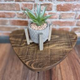 Rustic Small Leaf Side Table Coffee Christmas Tree Stand Plant Bedside From Wood On Steel Hairpin Legs - thumbnail 3