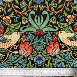 Custom Made William Morris Strawberry Thief Black Blackout/Lining Curtains Pinch /Triple Pleat - thumbnail 2