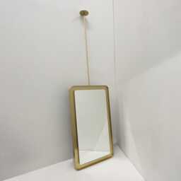 Quadris??? Ceiling Suspended Rectangular Mirror With Brass Tray Frame & Illumination - thumbnail 3