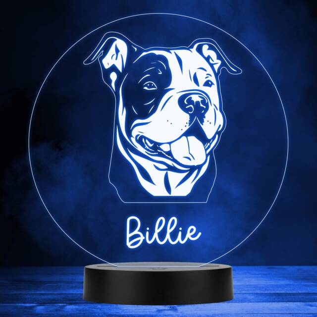 American Bully Dog Pet Multicolour Personalised Gift Led Lamp Night Light - Bedroom - image 1