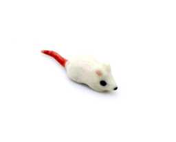 Miniature Ceramic Rat Mouse Mini Animal Little White Pink Figurine Tiny Statue Small Decoration Collectible Hand Painted Craft Figure Deco