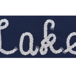 "Nautical Lake House Pillow Cover, Lake Decor, Coastal Decor, Nautical Nursery, Nautical Gifts, Embroidery Pillow, Navy, Fits 18""x18" - thumbnail 2