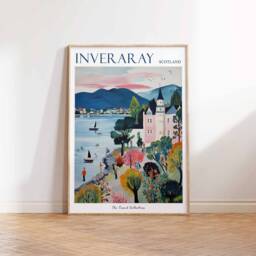 Inveraray Castle Travel Poster Scottish Landscape Art Print - thumbnail 3