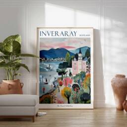 Inveraray Castle Travel Poster Scottish Landscape Art Print - thumbnail 2