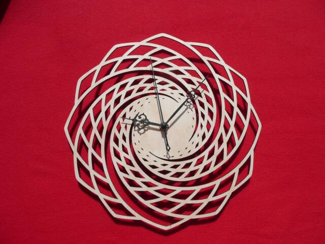 Golden Spiral Wall Clock, Wood, 29 cm - image 1