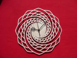 Golden Spiral Wall Clock, Wood, 29 cm