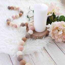 Hygge - Decor Wall Art Felt Ball Garland Wool Boho Nursery Pom Pom Baby - thumbnail 1