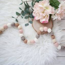 Hygge - Decor Wall Art Felt Ball Garland Wool Boho Nursery Pom Pom Baby - thumbnail 2